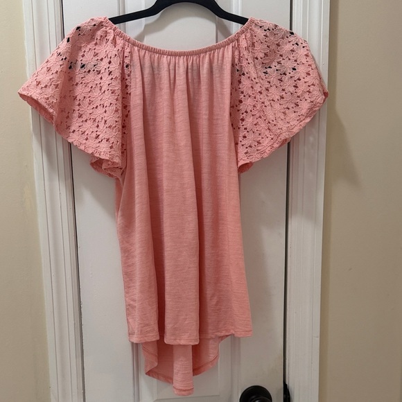 Old Navy BOHO Pink Lace Sleeve Blouse Lightweight and Soft - Picture 9 of 9